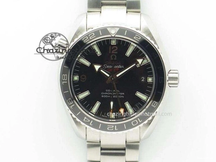 0705 ComfortFit Planet Ocean 45mm GMT DLC JHF Best Edition Black Dial On Rubber Strap A 8194